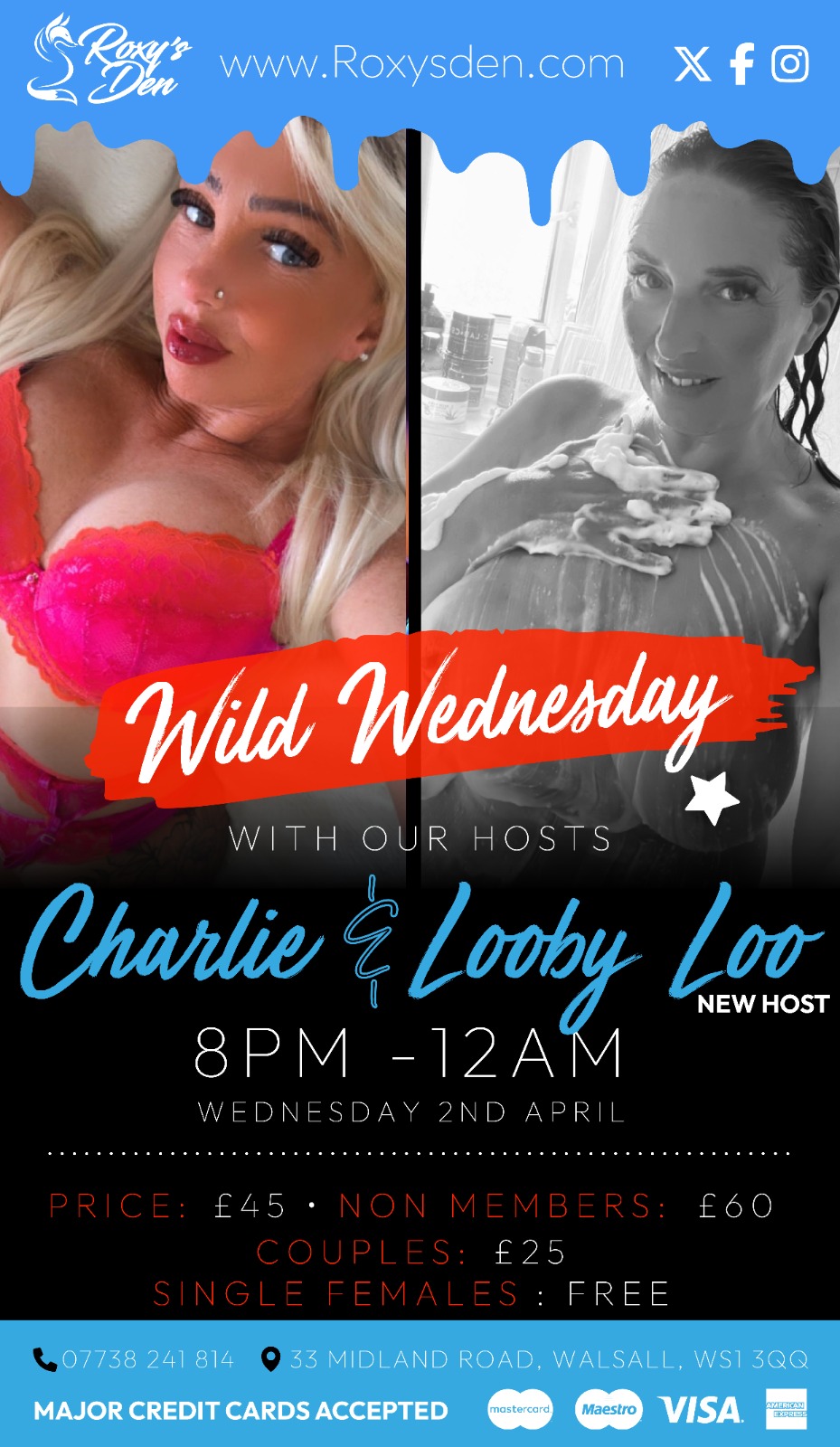 Wild Wednesday evening 2nd April with Charlie and Looby Lou (NEW)